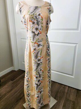 KY's Hawaiian Floral Cotton Maxi Dress Size 2XL